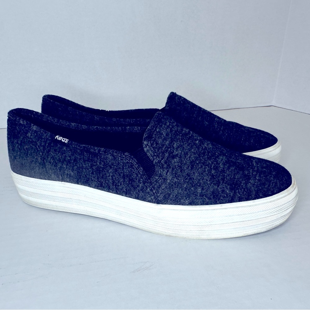 Keds Triple Decker Platform Grey Slip-On Comfort Sneakers Size 9